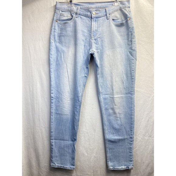 Old Navy Boyfriend Skinny/Ajusté Mid-Rise Denim Jeans Women Sz 8 Reg Light Blue - Picture 1 of 14
